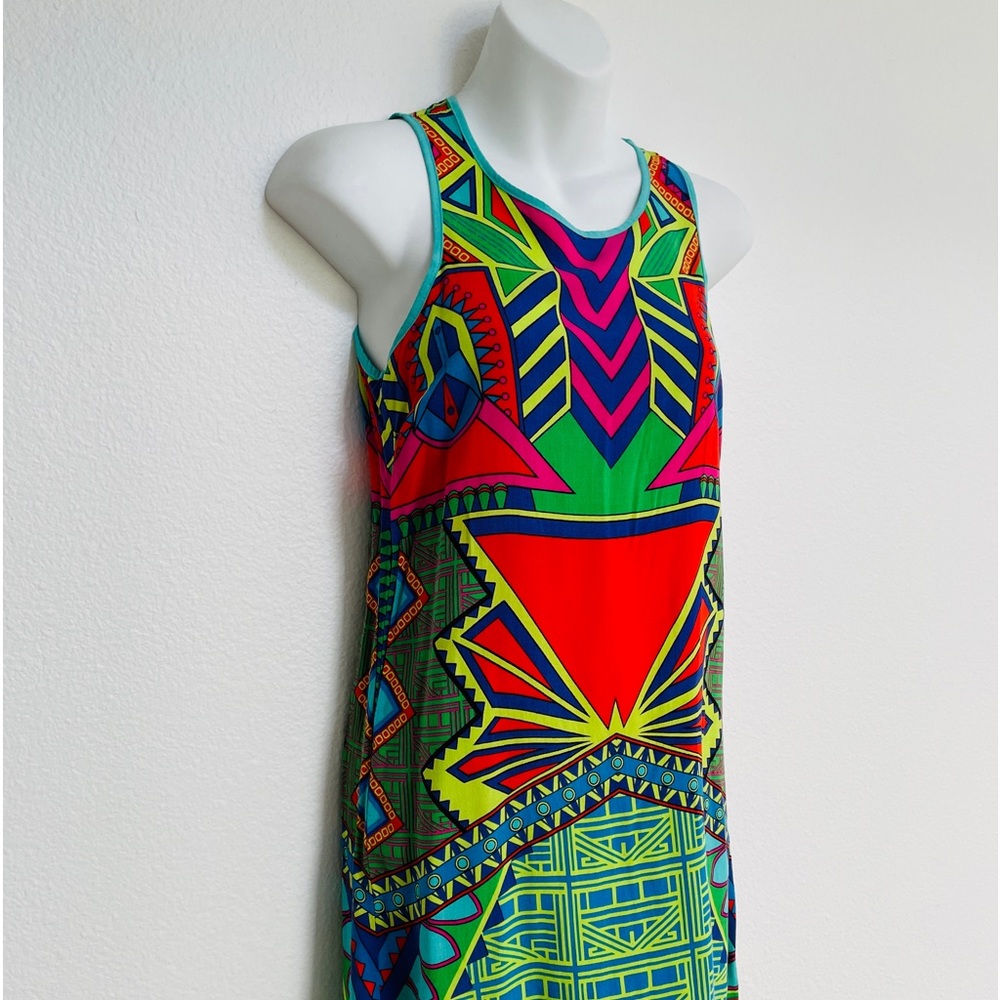 FLYING TOMATO Dress Colorful ART DECO Print Shift Size XS - Picture 7 of 12